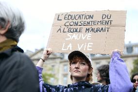 Demonstration In Support Of Gisele Pelicot - Paris