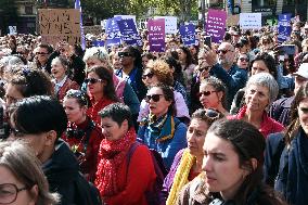 Demonstration In Support Of Gisele Pelicot - Paris