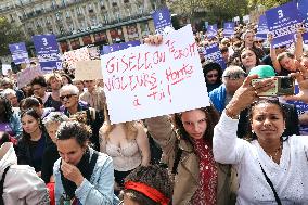 Demonstration In Support Of Gisele Pelicot - Paris