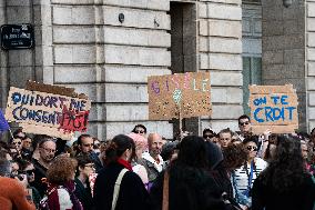 Rally In Support Of Gisele Pelicot In Rennes