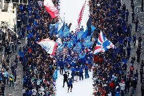 Parade Of French Athletes From Arc de Triomphe - Paris