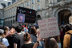 Rally In Support Of Gisele Pelicot In Rennes