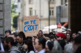 Rally In Support Of Gisele Pelicot In Rennes