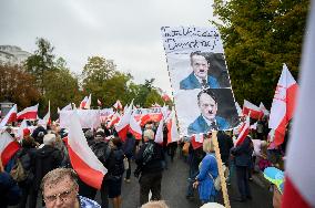 PiS (Law And Justice) Party Anti-Government Rally.