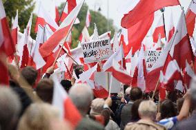 PiS (Law And Justice) Party Anti-Government Rally.