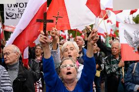 PiS (Law And Justice) Party Anti-Government Rally.