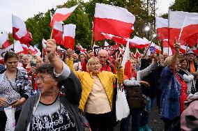 PiS (Law And Justice) Party Anti-Government Rally.