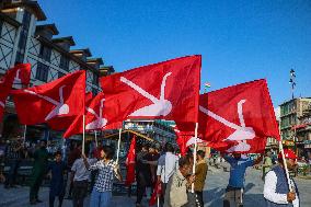 Jammu And Kashmir National Conference Party's Candidate Ahsan Pardesi Road Show For The Upcoming Assembly Elections In Kashmir