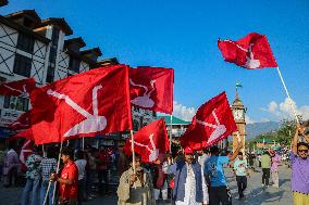 Jammu And Kashmir National Conference Party's Candidate Ahsan Pardesi Road Show For The Upcoming Assembly Elections In Kashmir