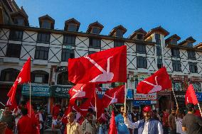 Jammu And Kashmir National Conference Party's Candidate Ahsan Pardesi Road Show For The Upcoming Assembly Elections In Kashmir