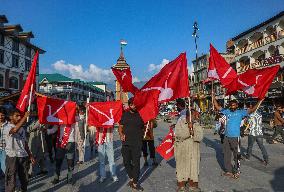 Jammu And Kashmir National Conference Party's Candidate Ahsan Pardesi Road Show For The Upcoming Assembly Elections In Kashmir