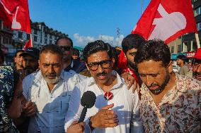 Jammu And Kashmir National Conference Party's Candidate Ahsan Pardesi Road Show For The Upcoming Assembly Elections In Kashmir