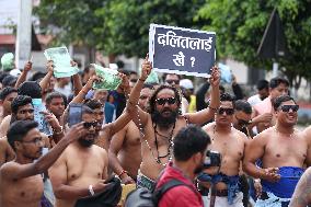 Dalit Right Activists Hold "shirtless" Demonstration In Nepal