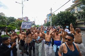 Dalit Right Activists Hold "shirtless" Demonstration In Nepal