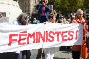 Demonstration In Support Of Gisele Pelicot - Paris