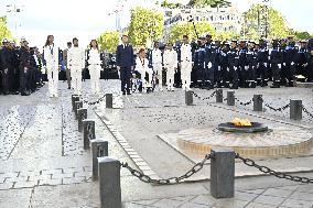 Parade Of French Athletes - Rekindling of the flame - Paris