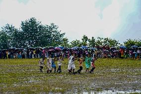 The Nepalese Community Celebrating The Dhan Ropai Festival In Panchthar, Nepal.