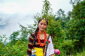 The Nepalese Community Celebrating The Dhan Ropai Festival In Panchthar, Nepal.