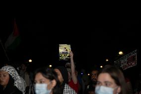 Protesters Rally At Israeli Embassy After Deadly Strike On Gaza Humanitarian Zone