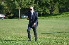 President Biden Returns To The White House From Delaware On September 14, 2024.