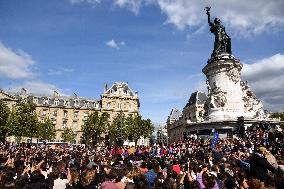 Demonstration In Support Of Gisele Pelicot - Paris