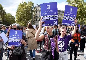 Demonstration In Support Of Gisele Pelicot - Paris