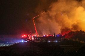 A Fire at A Wood Processing Plant in Yuncheng