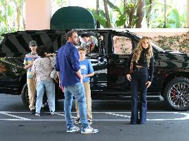 Jennifer Lopez And Ben Affleck Lunch With Their Kids - LA