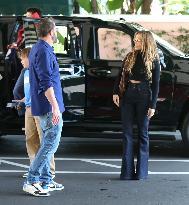 Jennifer Lopez And Ben Affleck Lunch With Their Kids - LA