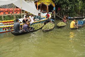 Floating Plum Market - Bangladesh