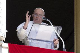 Pope Francis At Angelus Prayer - Vatican