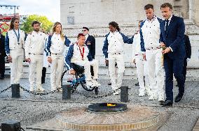 Parade Of French Athletes - Rekindling Of The Flame - Paris