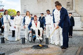 Parade Of French Athletes - Rekindling Of The Flame - Paris