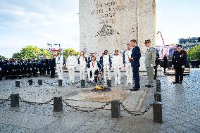 Parade Of French Athletes - Rekindling Of The Flame - Paris