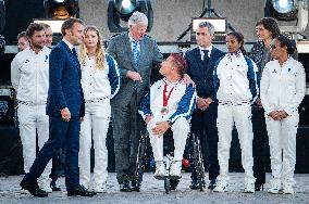 Parade Of French Athletes - Rekindling Of The Flame - Paris