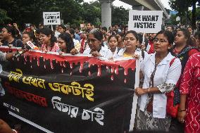 Doctors, Medical Workers, And Citizens Protest Over The Rape And Murder Case Of A Woman Doctor In Kolkata, India