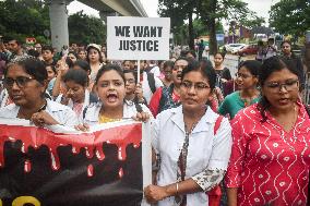 Doctors, Medical Workers, And Citizens Protest Over The Rape And Murder Case Of A Woman Doctor In Kolkata, India