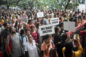 Doctors, Medical Workers, And Citizens Protest Over The Rape And Murder Case Of A Woman Doctor In Kolkata, India