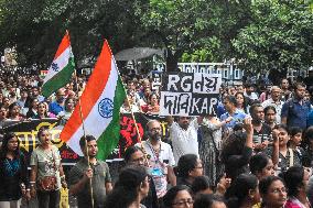 Doctors, Medical Workers, And Citizens Protest Over The Rape And Murder Case Of A Woman Doctor In Kolkata, India