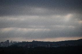 Clouds Gather Over Nanjing Affected By Typhoon Bebika