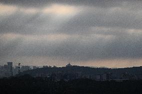 Clouds Gather Over Nanjing Affected By Typhoon Bebika