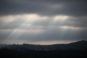 Clouds Gather Over Nanjing Affected By Typhoon Bebika