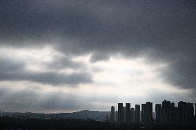 Clouds Gather Over Nanjing Affected By Typhoon Bebika