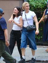 Tommy Dorfman And Girlfriend Out For Lunch - NYC