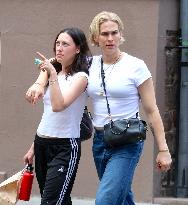 Tommy Dorfman And Girlfriend Out For Lunch - NYC