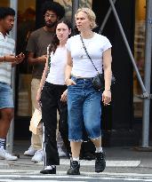 Tommy Dorfman And Girlfriend Out For Lunch - NYC