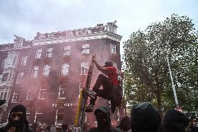 Hundreds Of Ajax Supporters Clash With Police - Amsterdam