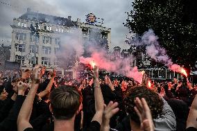 Hundreds Of Ajax Supporters Clash With Police - Amsterdam