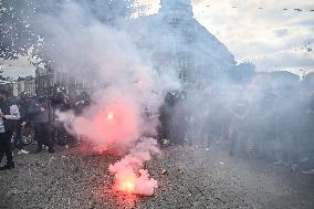 Hundreds Of Ajax Supporters Clash With Police - Amsterdam