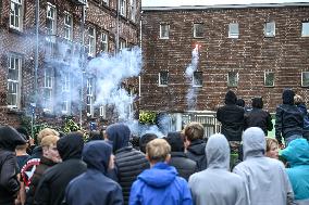 Hundreds Of Ajax Supporters Clash With Police - Amsterdam